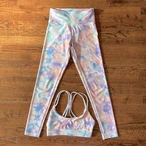 Forever 21 Pastel Tie-Dye Workout Set XS